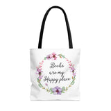 My Happy Place Floral Canvas Tote Bag