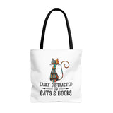 Cats & Books Canvas Tote Bag