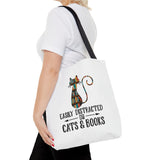 Cats & Books Canvas Tote Bag