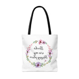 My Happy Place Floral Canvas Tote Bag