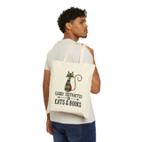 Cats & Books Canvas Tote Bag