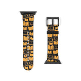 Yellow Bookish Pattern Design Watch Band for Apple Watch - Gifts For Reading Addicts