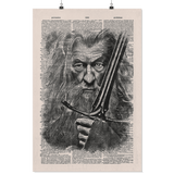gandalf vintage dictionary poster - Gifts For Reading Addicts
