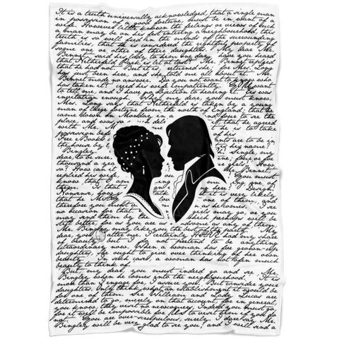 Pride and Prejudice White Book Page Fleece Blanket - Gifts For Reading Addicts