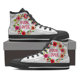 Women's High Top Floral White/Black - Gifts For Reading Addicts