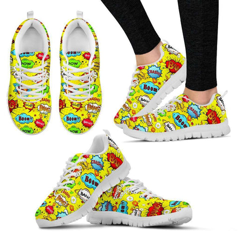 "BOOM" Yellow Women's Sneakers - Gifts For Reading Addicts