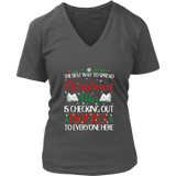 "Christmas Cheer" V-neck Tshirt - Gifts For Reading Addicts