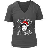 "Let It Snow" V-neck Tshirt - Gifts For Reading Addicts