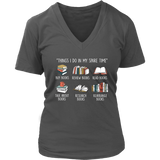 "Things I Do In My Spare Time" V-neck Tshirt - Gifts For Reading Addicts