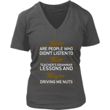 "GRAMMAR" V-neck Tshirt - Gifts For Reading Addicts