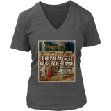 "I Found Myself In Wonderland" V-neck Tshirt - Gifts For Reading Addicts