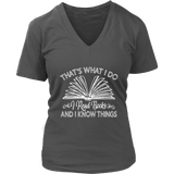 "I Read Books" V-neck Tshirt - Gifts For Reading Addicts