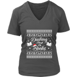 "Dashing Through The Books" V-neck Tshirt - Gifts For Reading Addicts