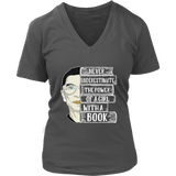 Ruth Bader "A Girl With A Book" V-neck Tshirt - Gifts For Reading Addicts