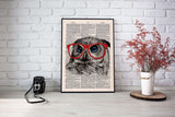 nerdy owl vintage dictionary poster - Gifts For Reading Addicts