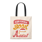 Certified Book Addict Canvas Tote Bag - Vintage style - Gifts For Reading Addicts