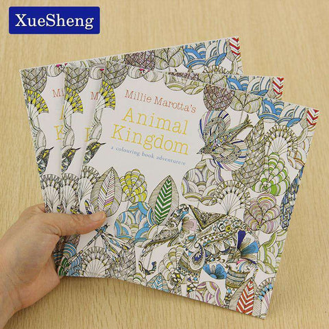 24 Pages Animal Kingdom English Edition Coloring Book For Adult & Children - Gifts For Reading Addicts