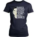 Ruth Bader "A Girl With A Book" Women's Fitted T-shirt - Gifts For Reading Addicts