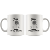 "Shhhh I'm Self Isolating"11oz White Mug - Gifts For Reading Addicts