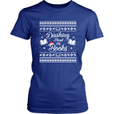 "Dashing Through The Books" Women's Fitted T-shirt - Gifts For Reading Addicts