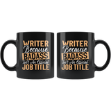 "badass isn't an official job title"11oz Black Mug - Gifts For Reading Addicts