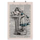 Alice in wolderland Vintage Dictionary poster - Gifts For Reading Addicts