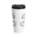 Read Good Books - Eco-friendly Stainless Steel Travel Mug With Floral Bookish Design - Gifts For Reading Addicts