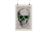 Nerdy Skull vintage dictionary poster - Gifts For Reading Addicts