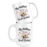 "My Christmas Is All Booked"15oz White Christmas Mug - Gifts For Reading Addicts