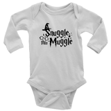 "Snuggle This Muggle"Long Sleeve Baby Bodysuit - Gifts For Reading Addicts