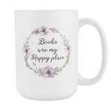 "My happy place"15oz white mug - Gifts For Reading Addicts