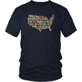 "USA Bookish Map" Unisex T-Shirt - Gifts For Reading Addicts