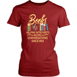 "Avoid Conversations since 1454" Women's Fitted T-shirt - Gifts For Reading Addicts