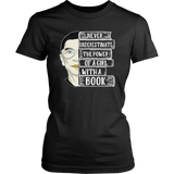 Ruth Bader "A Girl With A Book" Women's Fitted T-shirt - Gifts For Reading Addicts