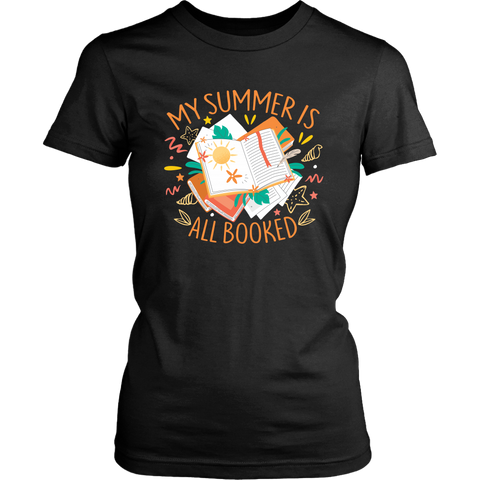 "My Summer Is All Booked" Women's Fitted T-shirt - Gifts For Reading Addicts