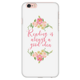 Reading floral phone case white - Gifts For Reading Addicts