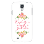 Reading floral phone case white - Gifts For Reading Addicts
