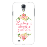 Reading floral phone case white - Gifts For Reading Addicts