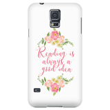 Reading floral phone case white - Gifts For Reading Addicts