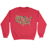 "USA Bookish Map" Sweatshirt - Gifts For Reading Addicts