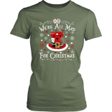"We're All Mad For Christmas" Women's Fitted T-shirt - Gifts For Reading Addicts