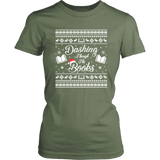 "Dashing Through The Books" Women's Fitted T-shirt - Gifts For Reading Addicts