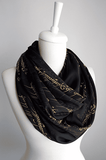 Black Lord of the Rings Handmade Infinity Scarf Limited Edition - Gifts For Reading Addicts