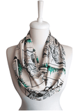 The Wonderful Wizard of Oz Map Infinity Scarf Handmade Limited Edition - Gifts For Reading Addicts