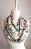 The Wonderful Wizard of Oz Map Infinity Scarf Handmade Limited Edition - Gifts For Reading Addicts