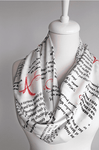 The Scarlet Letter Book White Infinity Scarf Handmade Limited Edition - Gifts For Reading Addicts