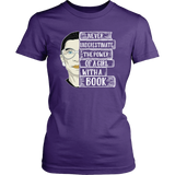 Ruth Bader "A Girl With A Book" Women's Fitted T-shirt - Gifts For Reading Addicts