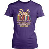 "Avoid Conversations since 1454" Women's Fitted T-shirt - Gifts For Reading Addicts