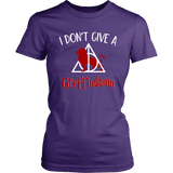 "I Don't Give A Gryffindamn" Women's Fitted T-shirt - Gifts For Reading Addicts