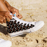 Women's High Top Bookish Pattern 3 White/Black - Gifts For Reading Addicts